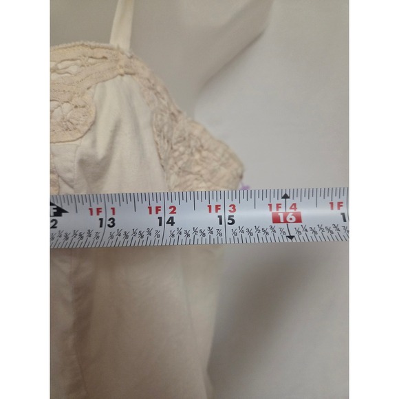 Vintage  70s White Cotton Lace Prairie Dress Cottagecore Boho Edwardian - Picture 6 of 6